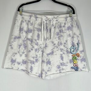 Disney White & Purple Tie-Dye Stretchy Athletic Shorts